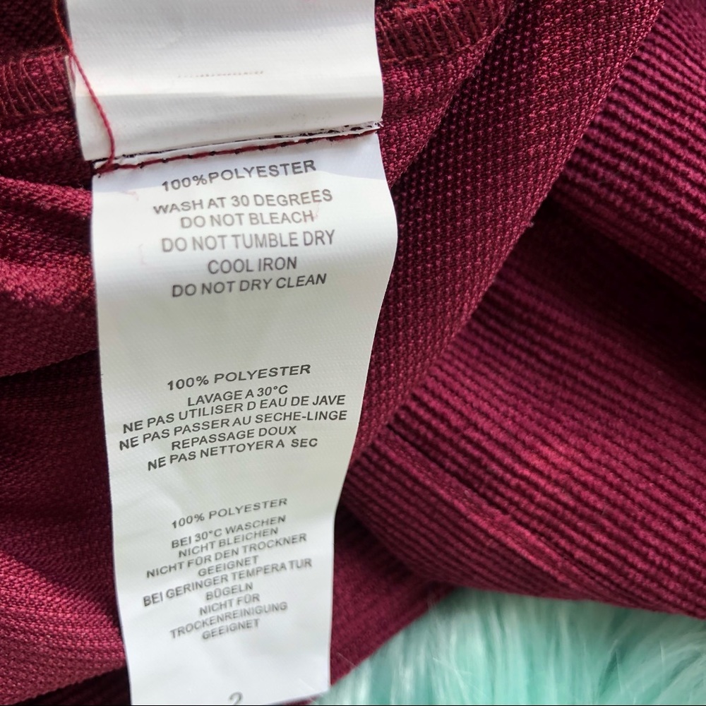 NWT Nasty Gal Wide Leg Corduroy Pants  Petite Size 4 Berry - Picture 6 of 7